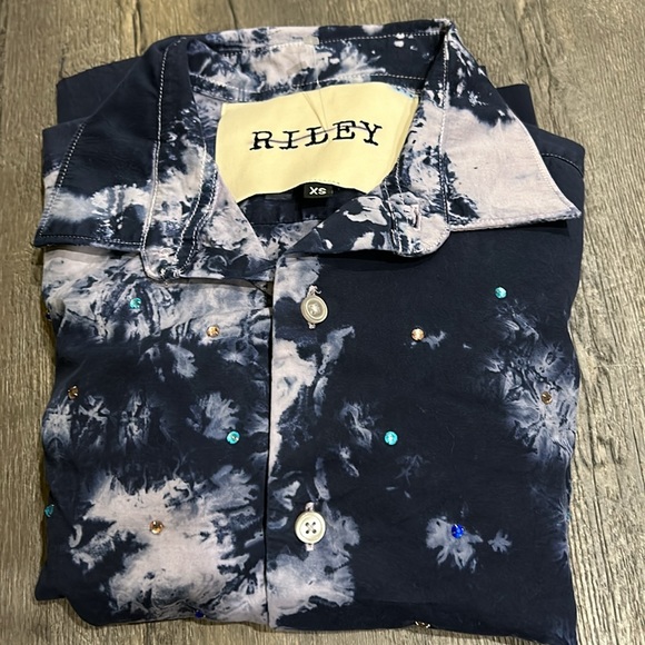 NWOT Free People/ RILEY Vintage Embellished Buttondown Shirt Sz XS Z412 - Picture 2 of 4